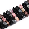 Natural Rhodonite & Eagle Eye & Obsidian Beads Strands G-N358-01A-03-2