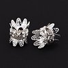 Brass Rhinestone Bead Caps X-RB-H042-14-2