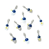 16Pcs 4 Styles Spray Printed Alloy European Dangle Charms FIND-CJ0005-53-8