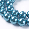 Eco-Friendly Dyed Glass Pearl Round Beads Strands HY-A002-14mm-RB073N-3