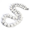 Natural Howlite Rondelle Graduated Beaded Necklaces for Women Men NJEW-K388-02O-1