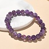 Natural Amethyst Bead Stretch Bracelets X-BJEW-K212-B-034-2