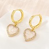 Brass Micro Pave Cubic Zirconia Hoop Dangle Earrings KK-CBA8324-16G-3