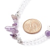 Natural Amethyst Chip Beaded Necklace with Wing NJEW-TA00022-01-5