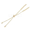 Rack Plating Brass Clear Cubic Zirconia Slider Bracelet Making KK-H509-01G-2