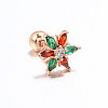 Snowflake Brass Cubic Zirconia Stud Earrings FS-WGD4C14-05-1