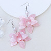 Bohemian Style Petal Patchwork Acrylic Flower Earrings with Water Ripple Design HF8489-2-1