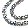 Electroplate Transparent Glass Beads Strands EGLA-J025-F17-01-2
