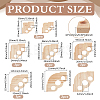 8Pcs 6 Styles Pine Wood Angular Radius Measuring Tool TOOL-BC0003-32-2