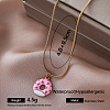 304 Stainless Steel Enamel Donut Pendant Necklaces for Women FB4666-6-1