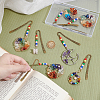 7Pcs 7 Styles Tibetan Style Alloy Bookmarks AJEW-UN00008-2