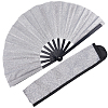 Glitter Plastic & Oxford Cloth Fan with Fan Bags AJEW-WH20022-89C-1