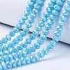 Electroplate Glass Beads Strands EGLA-A034-P6mm-B15-1