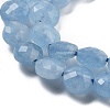 Natural Dyed Quartz Imitation Aquamarine Beads Strands G-C179-A01-02-4