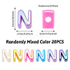 20Pcs UV Plating Opaque Acrylic European Beads OACR-TADJ0001-16N-3