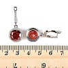 925 Sterling Silver Pave Cubic Zirconia Flat Round Hoop Earrings EJEW-C150-01C-01-5