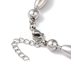 304 Stainless Steel Round & Rice Beaded Bracelets for Women BJEW-B092-04P-3
