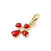 Brass Micro Pave Clear Cubic Zirconia European Dangle Charms KK-C113-13B-G-2