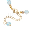 Synthetic Moonstone Round Beaded Bracelets for Women BJEW-JB11915-02-4