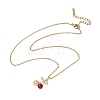 Brass & Cubic Zirconia Pendant Necklaces SA-CBA7E55-03G-01-4