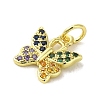 Real 18K Gold Plated Brass Pave Cubic Zirconia Pendants KK-M283-11G-02-2