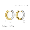 Two Tone 304 Stainless Steel Huggie Hoop Earrings for Women WQ4078-2-1