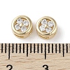Brass Micro Pave Clear Cubic Zirconia Beads KK-G491-33G-3