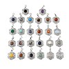Natural & Synthetic Mixed Gemstone Pendants G-P498-02P-1