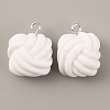 Opaque Resin Pendants RESI-WH0029-24P-04-2
