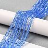 Transparent Electroplate Glass Beads Strands EGLA-A039-T4mm-L07-4
