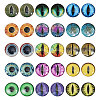 CHGCRAFT 30Pcs 15 Colors Luminous Self Adhesive Glass Eyes Cabochons DIY-CA0006-27B-1