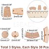 90Pcs 3 Style Unfinished Wood Connector Charms DIY-CA0004-66-2