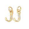 Brass Micro Pave Cubic Zirconia Charms KK-I382-03G-J-1