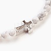 Natural Howlite Beads Stretch Bracelets BJEW-JB03823-03-3