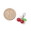 Chakra Natural Malaysia Jade & Green Jade & Chinese Jade & Dyed Yellow Jade Beads Cherry Pendant Decorations HJEW-JM02846-3