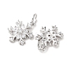 Rack Plating Brass Micro Pave Clear Cubic Zirconia Pendants KK-B093-04A-P-2