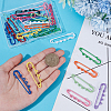 30Pcs 15 Colors Baking Paint Iron Brooch Findings IFIN-SC0002-01-3