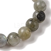 8mm Round Natural Labradorite Braided Bead Bracelets BJEW-C067-01B-14-3