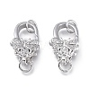 Brass Micro Pave Clear Cubic Zirconia Lobster Claw Clasps X-ZIRC-Q024-20P-1