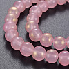 Transparent Spray Painted Glass Beads Strands GGLA-S058-001A-01-3