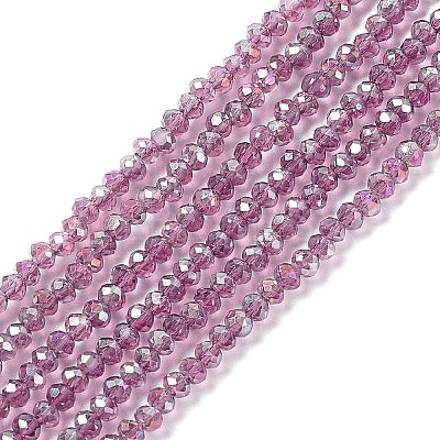 Electroplate Glass Beads Strands X-EGLA-R048-2mm-11-1