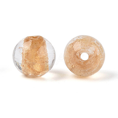 Handmade Gold Foil Glass Beads LAMP-C004-03G-1