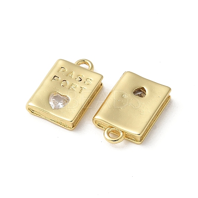 Rack Plating Brass Micro Pave Cubic Zirconia Pendants X-KK-P290-55G-1