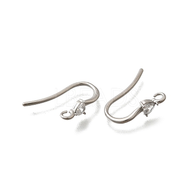 304 Stainless Steel Rhinestone Earring Hooks STAS-D310-01P-03-1