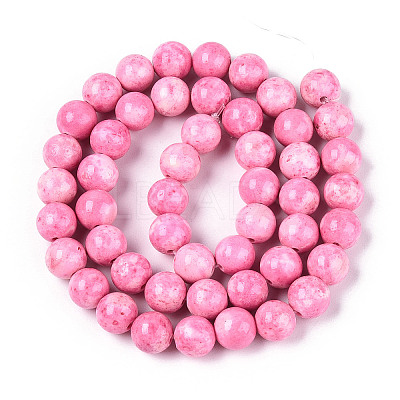 Dyed Synthetic Fossil Beads Strands G-T139-8mm-66C-1