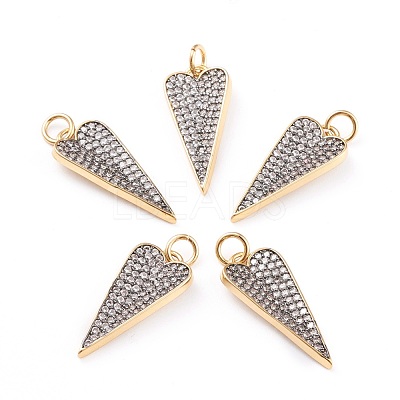 Brass Micro Pave Clear Cubic Zirconia Pendants ZIRC-I043-05G-1