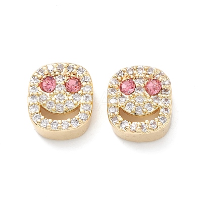 Brass Micro Pave Cubic Zirconia Beads KK-M241-01-1