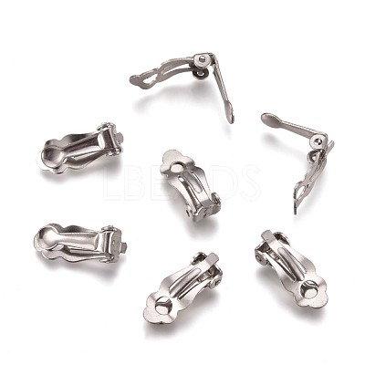 Tarnish Resistant 304 Stainless Steel Clip-On Earrings Findings STAS-Q185-01-1
