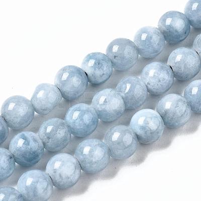 Dyed Natural Quartz Round Bead Strands X-G-R173-6mm-03-1