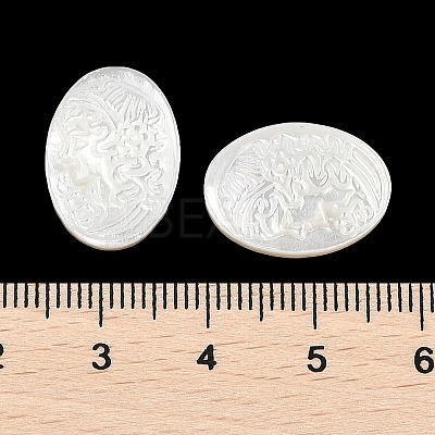 Natural White Shell Carved Cabochons SSHEL-I026-02A-03-1
